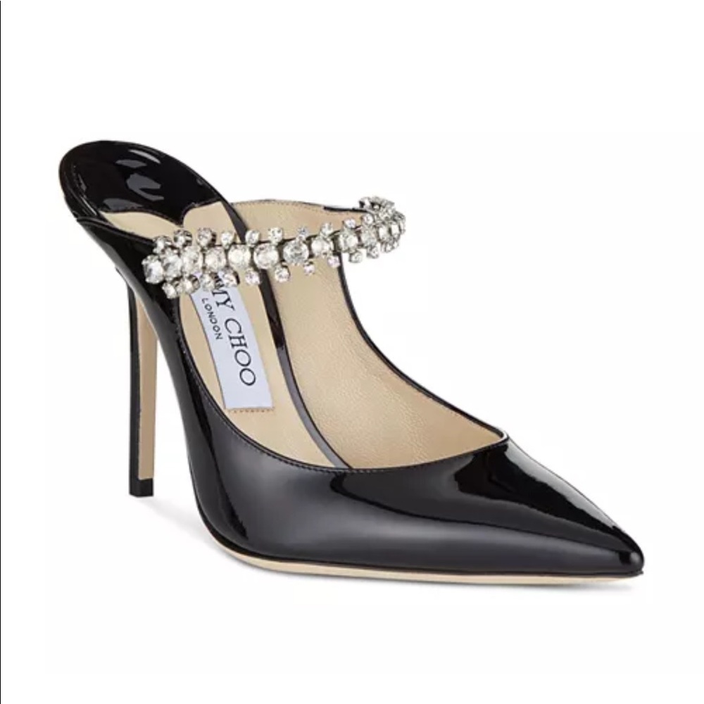 JIMMY CHOOSE BLING MULE HEELS (39)